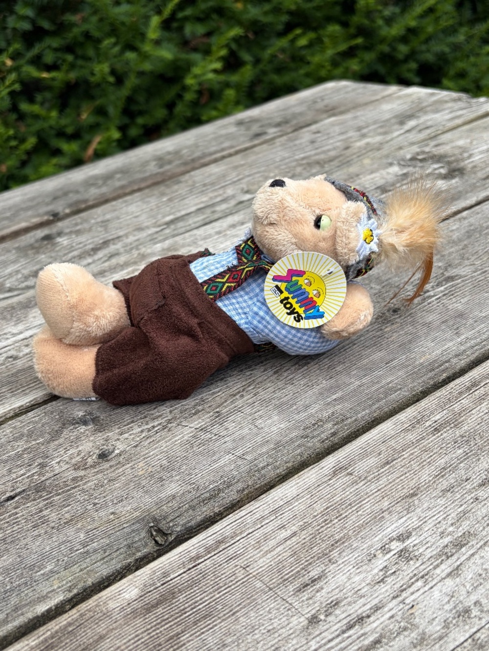 Bavarian bear, stuffed animal with hat and traditional dress, from Munich.